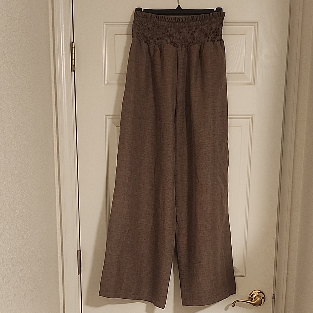 Elegant Brown Wide-Leg Pants